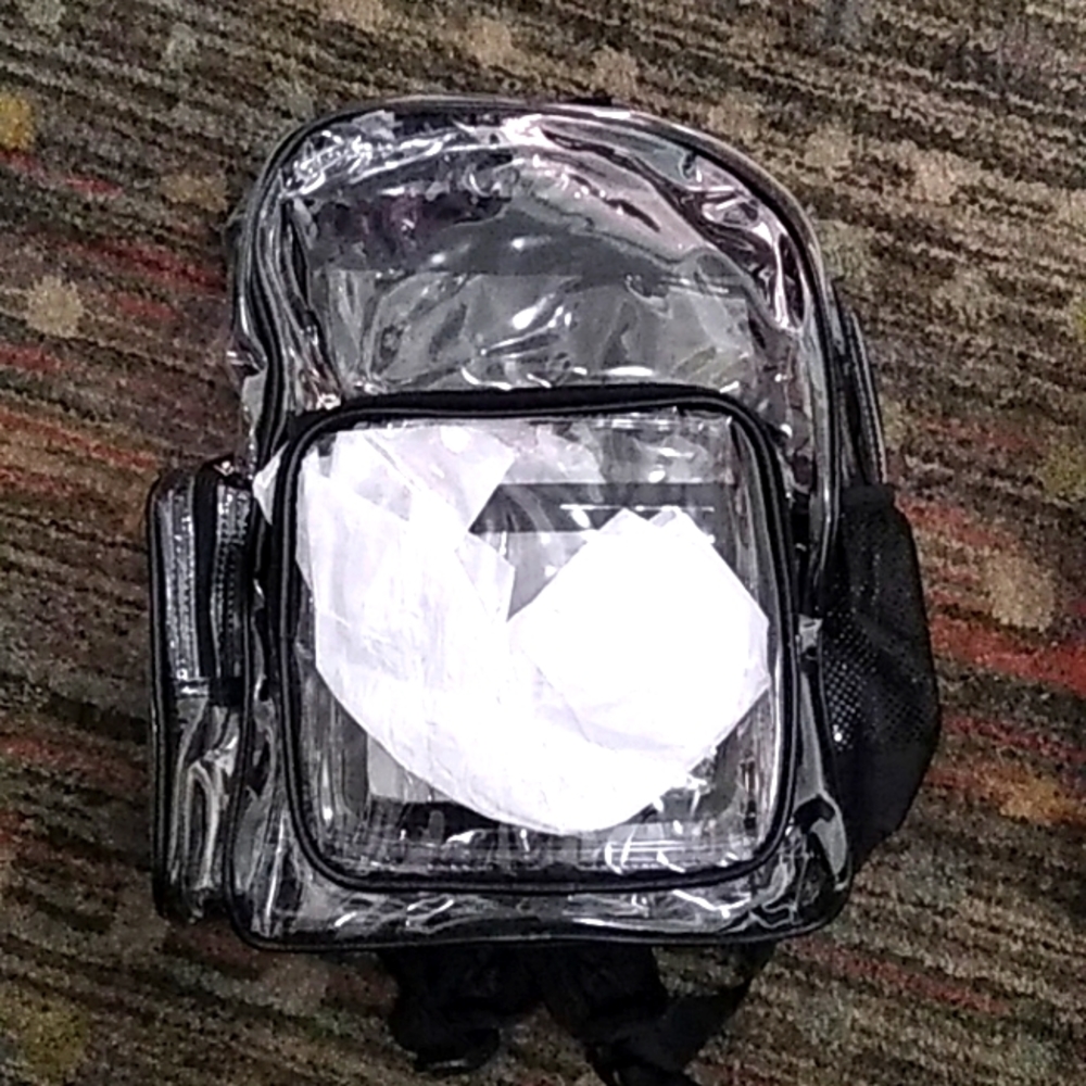 Clear see through backpack